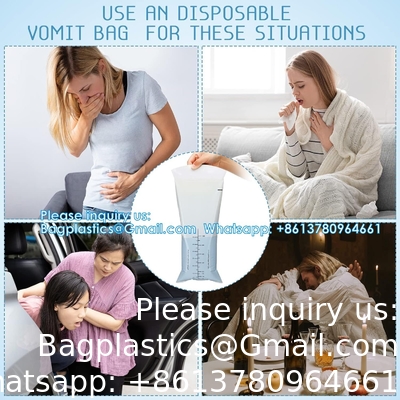 Sac à vomir jetable 1200 ml Nausée Sacs à vomir Sacs à émesis Sacs à jeter portables Pour les enfants Maladie de mouvement Taxi de voiture