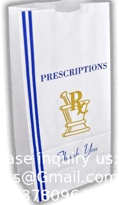 Sac de pharmacie, sac de prescription 8&quot; x 5&quot; x 17&quot; Sac de papier de pharmacie Contenant de médicaments, emballage de médicaments
