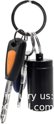 Porte-clés porte-pilule (5 paquets), en aluminium étanche Portable petit médicament de voyage bouteille boîtier boîte conteneur pour sac à main