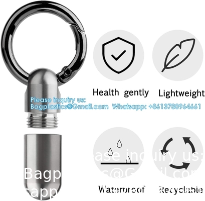 Casque de pilule en titane étanche à l'eau, porte-pilule pour urgences Aspirine et nitroglycérine pour sac à main