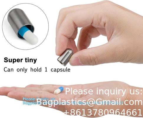 Casque de pilule en titane étanche à l'eau, porte-pilule pour urgences Aspirine et nitroglycérine pour sac à main