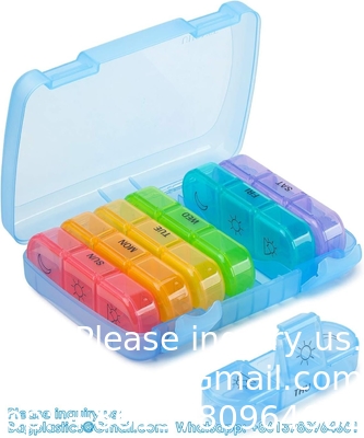Organiseur de pilules hebdomadaire extra-grand, porte-pilule de 7 jours Voyage Pilule quotidienne Boîte d'organiseur de médicaments portable