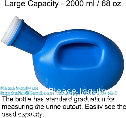 Urinals portables étanches aux déversements 2000 Ml 68 Oz Bouteilles d'urine pour hommes 63 &quot;