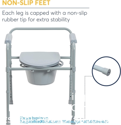 Chaise de lit en acier pliable, toilette portable, aide les personnes baryatriques pesant jusqu'à 350 livres
