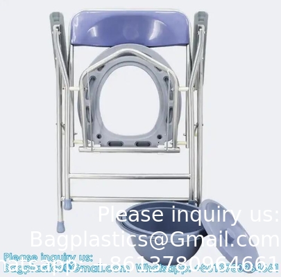Chaise commode pliante légère avec charge supérieure facilement amovible, fauteuil commode, toilette portable