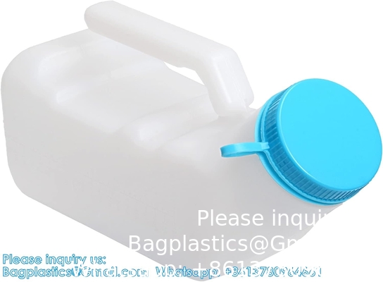 Urinals pour hommes avec une lueur dans le noir, bouteilles d'urine 1000 ml épaisses avec couvercle, bouteille d'urine anti-déversement pour voiture, hôpital