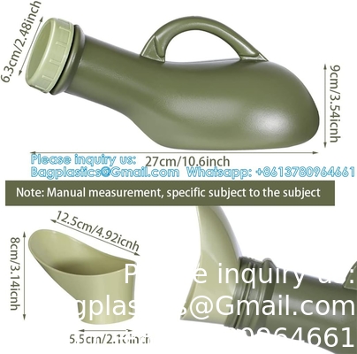Urinals pour hommes avec une lueur dans le noir, bouteilles d'urine 1000 ml épaisses avec couvercle, bouteille d'urine anti-déversement pour voiture, hôpital