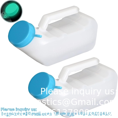 Urinals pour hommes avec une lueur dans le noir, bouteilles d'urine 1000 ml épaisses avec couvercle, bouteille d'urine anti-déversement pour voiture, hôpital
