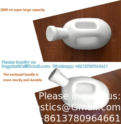 Urinals pour hommes Urinals portables pour hommes avec couvercle 2000 ml/66 oz Grandes tasses d'urine pour l'incontinence hospitalière