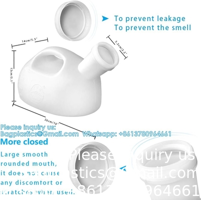 Urinals pour hommes Urinals portables pour hommes avec couvercle 2000 ml/66 oz Grandes tasses d'urine pour l'incontinence hospitalière