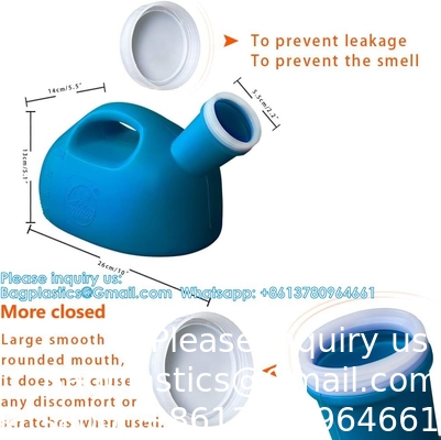 Urinals pour hommes Urinals portables pour hommes avec couvercle 2000 ml/66 oz Grandes tasses d'urine pour l'incontinence hospitalière