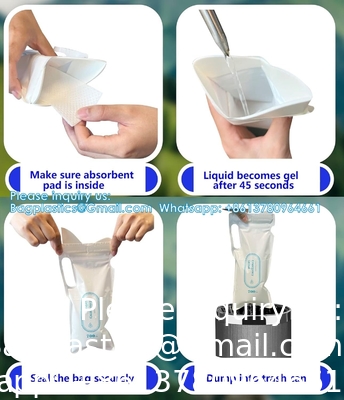 Sacs d'urine, sacs d'urine pour camping, sacs d'urine jetables, sacs d'urine de voyage, toilettes d'urgence portable pour les embouteillages