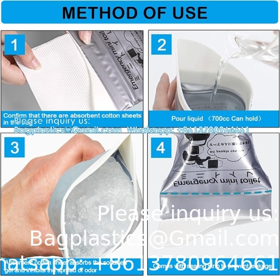 Sacs d'urine jetables, sacs de voyage, sacs d'urine unisexe, sacs de vomissements, sacs de voyage, sacs d'urine portable