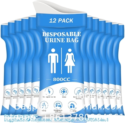 Sacs urinaires d'urgence, sacs urinaires de camping portables, sacs urinaires de voyage, urine portable d'urgence pour les embouteillages