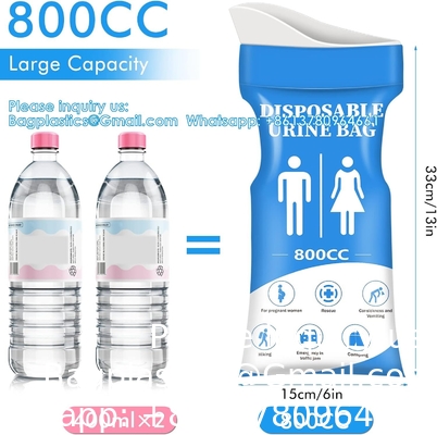 Sacs urinaires d'urgence, sacs urinaires de camping portables, sacs urinaires de voyage, urine portable d'urgence pour les embouteillages