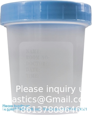 Gobelets à échantillons avec vis anti-fuite sur les couvercles - bocaux d'échantillons d'urine clairs et non stériles de 4 oz - conteneurs