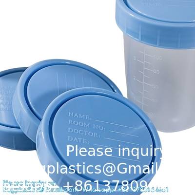 Gobelets à échantillons avec vis anti-fuite sur les couvercles - bocaux d'échantillons d'urine clairs et non stériles de 4 oz - conteneurs