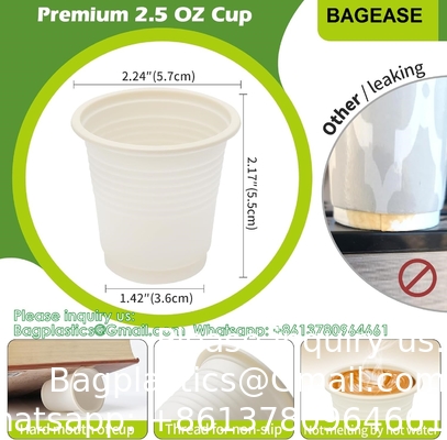 Coupe de salle de bain à usage unique compostable 100p rince-bouche écologique Coupe biodégradable Rinceau de bain médicament