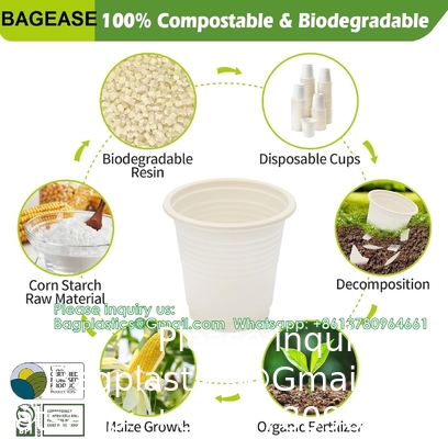 Coupe de salle de bain à usage unique compostable 100p rince-bouche écologique Coupe biodégradable Rinceau de bain médicament