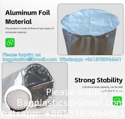 200 Ltr Sac en feuille d'aluminium à fond rond Tambour Liner Tambour liners/sacs pour le stockage de silicone et d'étanchéité en polyuréthane