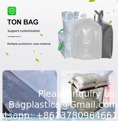 Sac en papier d'aluminium de 1 tonne, sac de couche de grande capacité de 1000 kg, sac jumbo pour ciment, sacs de conteneurs FIBC