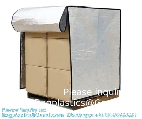 Capot thermique couverture de palette isolée imperméable à l'humidité avec fermeture à glissière couverture de palette expédition à froid emballage sac de palette isolée