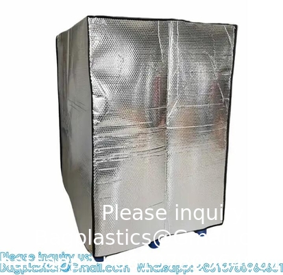 Capot thermique couverture de palette isolée imperméable à l'humidité avec fermeture à glissière couverture de palette expédition à froid emballage sac de palette isolée