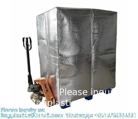 Capot thermique couverture de palette isolée imperméable à l'humidité avec fermeture à glissière couverture de palette expédition à froid emballage sac de palette isolée
