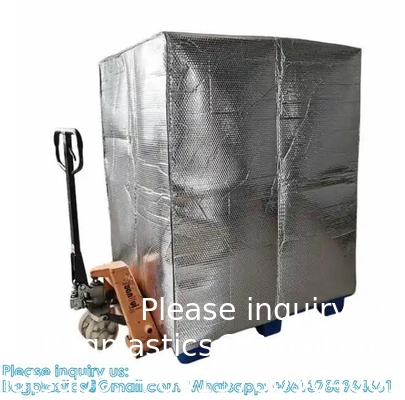 Capot thermique couverture de palette isolée imperméable à l'humidité avec fermeture à glissière couverture de palette expédition à froid emballage sac de palette isolée