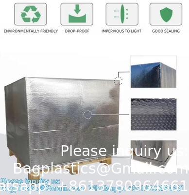 Capot thermique couverture de palette isolée imperméable à l'humidité avec fermeture à glissière couverture de palette expédition à froid emballage sac de palette isolée