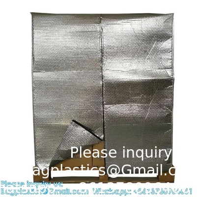 Capot thermique couverture de palette isolée imperméable à l'humidité avec fermeture à glissière couverture de palette expédition à froid emballage sac de palette isolée