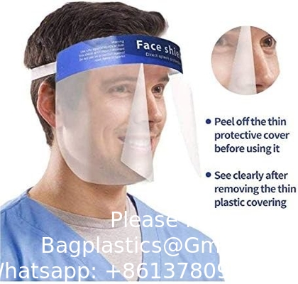 Boucliers faciaux réutilisables avec boucliers oculaires recyclés après désinfection