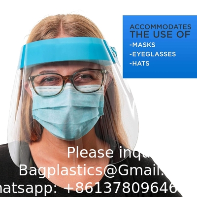 Boucliers faciaux réutilisables avec boucliers oculaires recyclés après désinfection