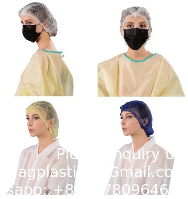 Tape à bande médicale non tissée à usage unique Bouffant Tape de couverture capillaire Net de cheveux Médecin chirurgien Chapeau infirmier Chapeau rond
