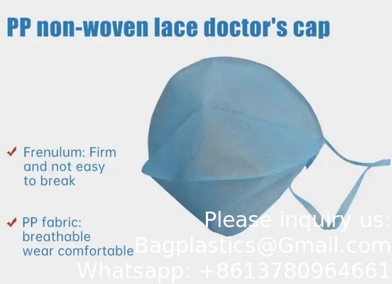 Fabricant médical Exigences de l' hôpital Bleu SMS 35gm Chapeau Médecin-chirurgien Bonnet respirant frais et fort Couverture de tête