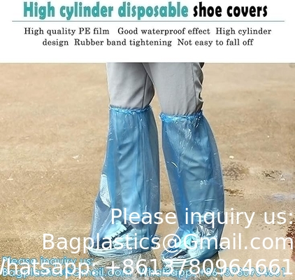 Couverture des bottes et des chaussures 19 pouces de hauteur extra grande durable résistant à l'eau / déchirure couverture de chaussure longue claire imperméable à l'eau antidérapant