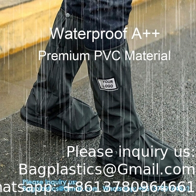 Couvertures de chaussures imperméables à l'eau, couvertures de chaussures de pluie pliables réutilisables avec fermeture à glissière, antidérapant, réflecteur, équipement de pluie pour hommes, femmes