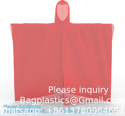 Ponchos jetables pour adultes avec capuchon, équipement de pluie d'urgence pour le camping, la randonnée, la marche, regarder des jeux