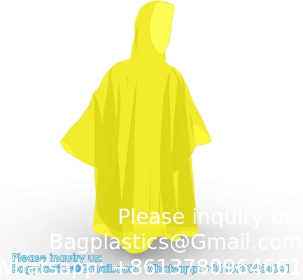 Ponchos jetables pour adultes avec capuchon, équipement de pluie d'urgence pour le camping, la randonnée, la marche, regarder des jeux