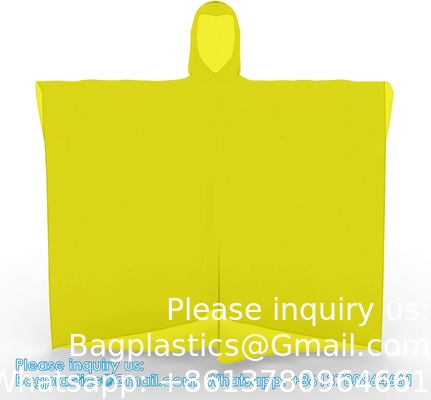 Ponchos jetables pour adultes avec capuchon, équipement de pluie d'urgence pour le camping, la randonnée, la marche, regarder des jeux