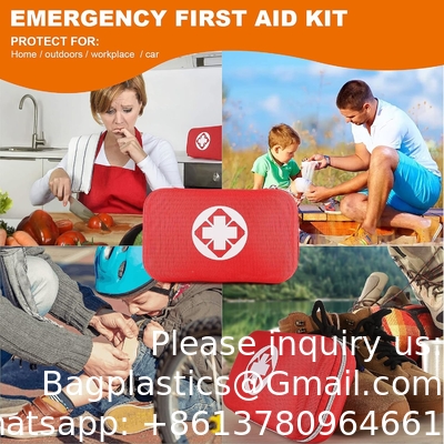 fournitures médicales d'urgence de traumatisme boîte imperméable rouge emballée, parfait pour la voiture