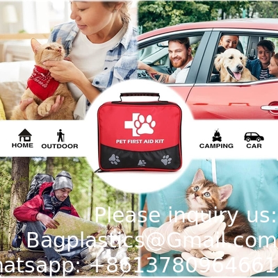 Kit de premiers secours pour animaux de compagnie, fournitures infirmières de 105 pièces avec collier d'urgence, instructions de premiers secours et plus idéal pour la maison