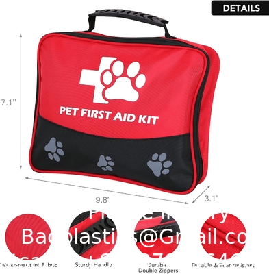 Kit de premiers secours pour animaux de compagnie, fournitures infirmières de 105 pièces avec collier d'urgence, instructions de premiers secours et plus idéal pour la maison