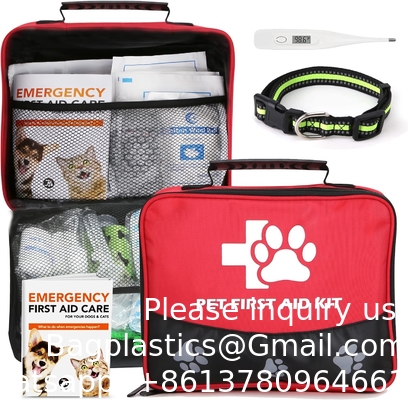 Kit de premiers secours pour animaux de compagnie, fournitures infirmières de 105 pièces avec collier d'urgence, instructions de premiers secours et plus idéal pour la maison