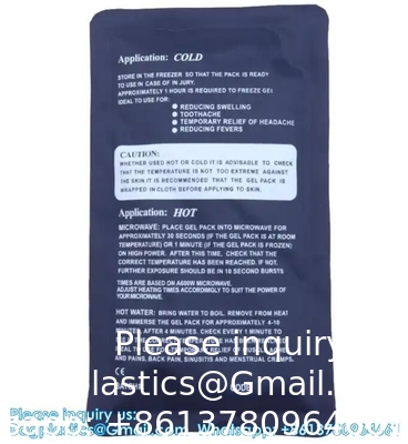 Taille et forme personnalisées Reutilisables Compresse à gel chaud et froid Polyester Ice Pack pour la thérapie