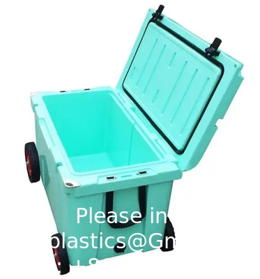 Boîte de stockage de glace en plastique de 78 l pour chariot à rouleaux à moulures rotatives