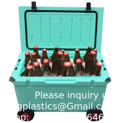 Boîte de stockage de glace en plastique de 78 l pour chariot à rouleaux à moulures rotatives