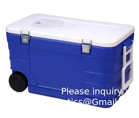Boîte de refroidisseur de glace en PU portable pour transporteur de vaccins Boîte de refroidisseur de transport médical 30L 50L 75L 100L avec poignées à roues