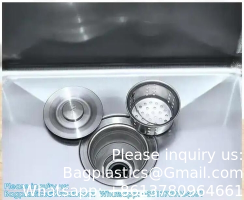 Lave-linge à double lavage à la main avec capteur automatique ou pédale personnalisée 304 induction d'égout en acier inoxydable