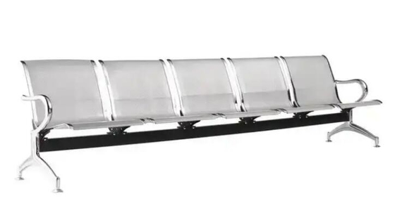 Argent 3 4 5 sièges en acier inoxydable Chaise d'accompagnement Chaise d'attente d'hôpital Chaise d'attente d'aéroport Banquette